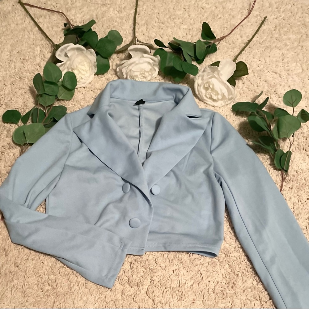 Light blue skirt with a jacket, size 2/XS